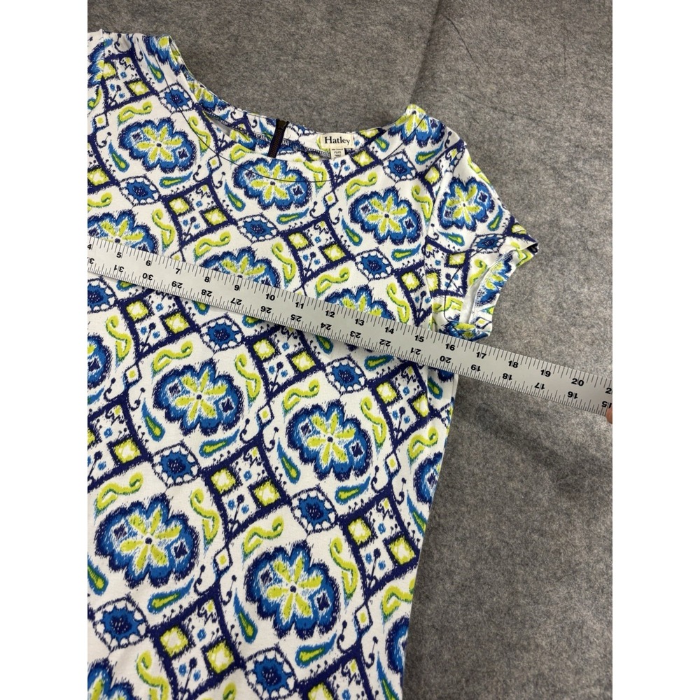 Hatley Womens M Knit Geometric Viscose Floral Shift Knee Length Dress Casual - Picture 2 of 6